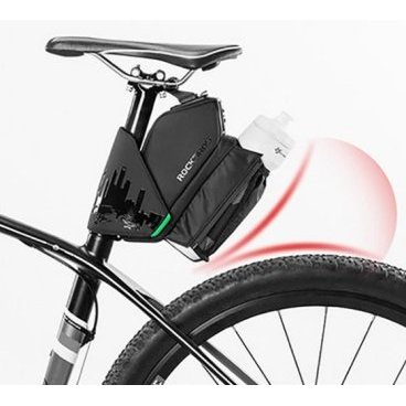 Сумка велосипедная Rockbros, на подседельный штырь, с карманом для бутылки, черный, C26-BK