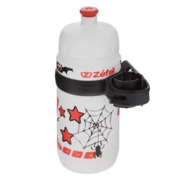 Фляга велосипедная ZEFAL LITTLE Z - White Ghost + Universal clip holder, детская, 350 мл, держатель пластик, белый, 162A
