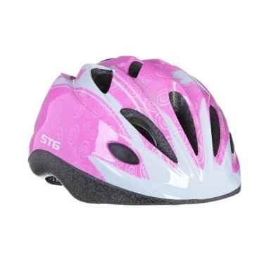 Фото Шлем велосипедный STG HB6-5-D, детский, розовый/белый ( в цветочек)