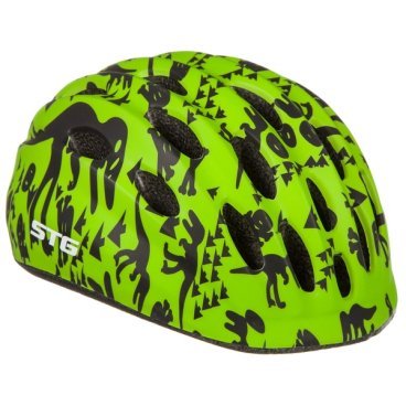 Шлем велосипедный STG HB10, детский, черный/зеленый