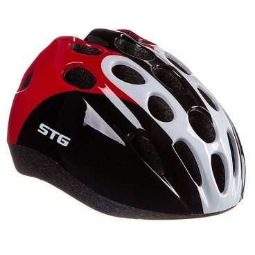 Фото Шлем велосипедный STG HB5-3, детский/подростковый, черный/красный/белый, 2021