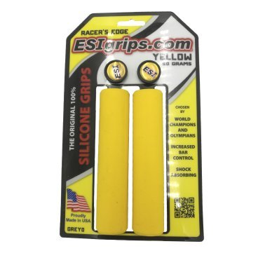 Грипсы велосипедные ESI Racer's Edge, 130 мм, силикон, желтый, GREY0