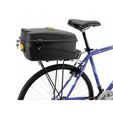 Бокс велосипедный SunnyWheel, с замком, пластик, крепление на багажник, объем 13,5 л, чёрный, SW-906A