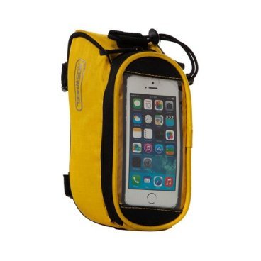 Фото Велосумка Roswheel 12496S-CF5, на раму, для телефона, размер S, желтый, Х94986