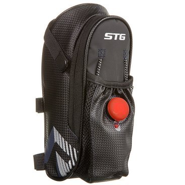 Фото Велосумка STG 131396, под седло, с карманом для фляги, с красным фонарем сзади, чёрный, Х88296