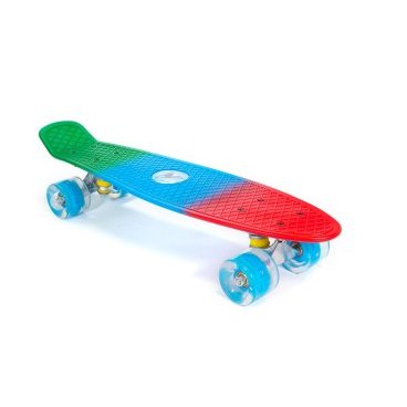 Фото Скейтборд мини TRIX, 22" (56 см), пластик, красный/синий/зеленый, SKTX002BLRBG