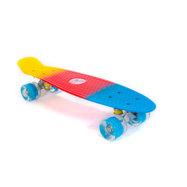 Фото Скейтборд мини TRIX, 22" (56 см), пластик, синий/красный/желтый, SKTX002BLBRY