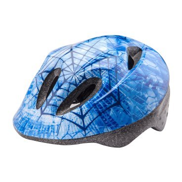 Фото Шлем велосипедный Stels MV-5, детский, out-mold, бело-голубой "паутинка", 2021