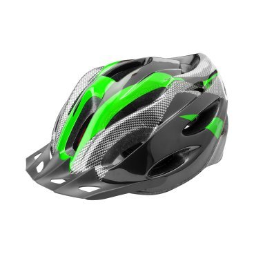 Фото Шлем велосипедный Stels FSD-HL021, out-mold, чёрно-зелёный, 600123