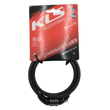 Велосипедный замок KELLYS KLS Code, тросовый, кодовый, 8 х 1000 мм, черный Combination Cable Lock KL