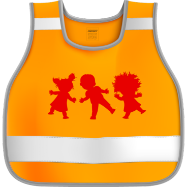 Сигнальный набор юного пешехода COVA™,  жилет детский 7-12 лет, подвес 50х50мм, наклейка 100х85 мм, оранжевый, FOP33232