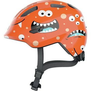 Велошлем ABUS Smiley 3.0, детский, сетка от насекомых, оранжевый с монстрами