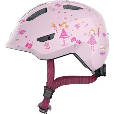 Велошлем ABUS Smiley 3.0, детский, сетка от насекомых, розовый с бабочками