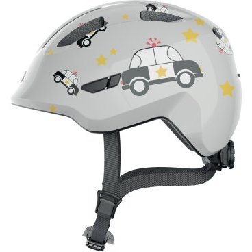 Велошлем ABUS Smiley 3.0, детский, сетка от насекомых, серый с полицейской машиной