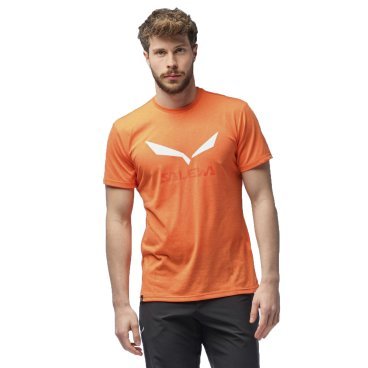 Фото Футболка Salewa Solidlogo Dry M T-Shirt Melange, мужская, 2022, оранжевый, 00-0000027018_4156