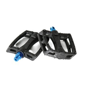 Фото Педали велосипедные COLONY Fantastic Plastic Pedals 9/16" - Nylon/Fibre Mix, цвет черно-синий, 03-002189