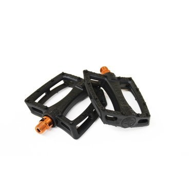 Фото Педали велосипедные COLONY Fantastic Plastic Pedals 9/16" - Nylon/Fibre Mix, цвет чёрно-медный, 03-002190