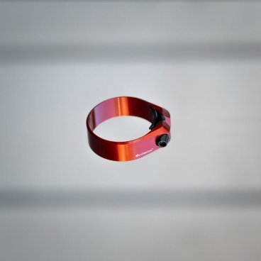 Фото Подседельный зажим Intend Corona, диаметр 34.9мм, из алюминиевого сплава, красный, 9-016r