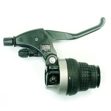 Фото Шифтер/ручка тормоза SHIMANO SB-C055, левая, 3 передачи, трос переключения 1800 мм, ASBC0552LNBL