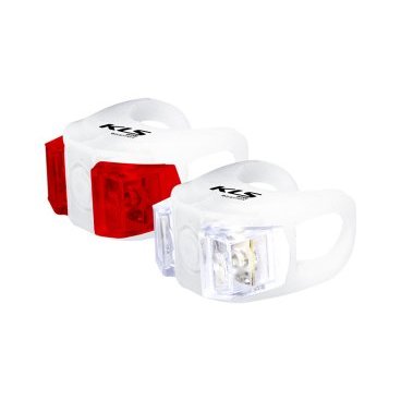 Комплект освещения KELLYS TWINS, 2 диода, 2 режима,батарейки в комплекте,белый, Lighting set KLS TWINS, white
